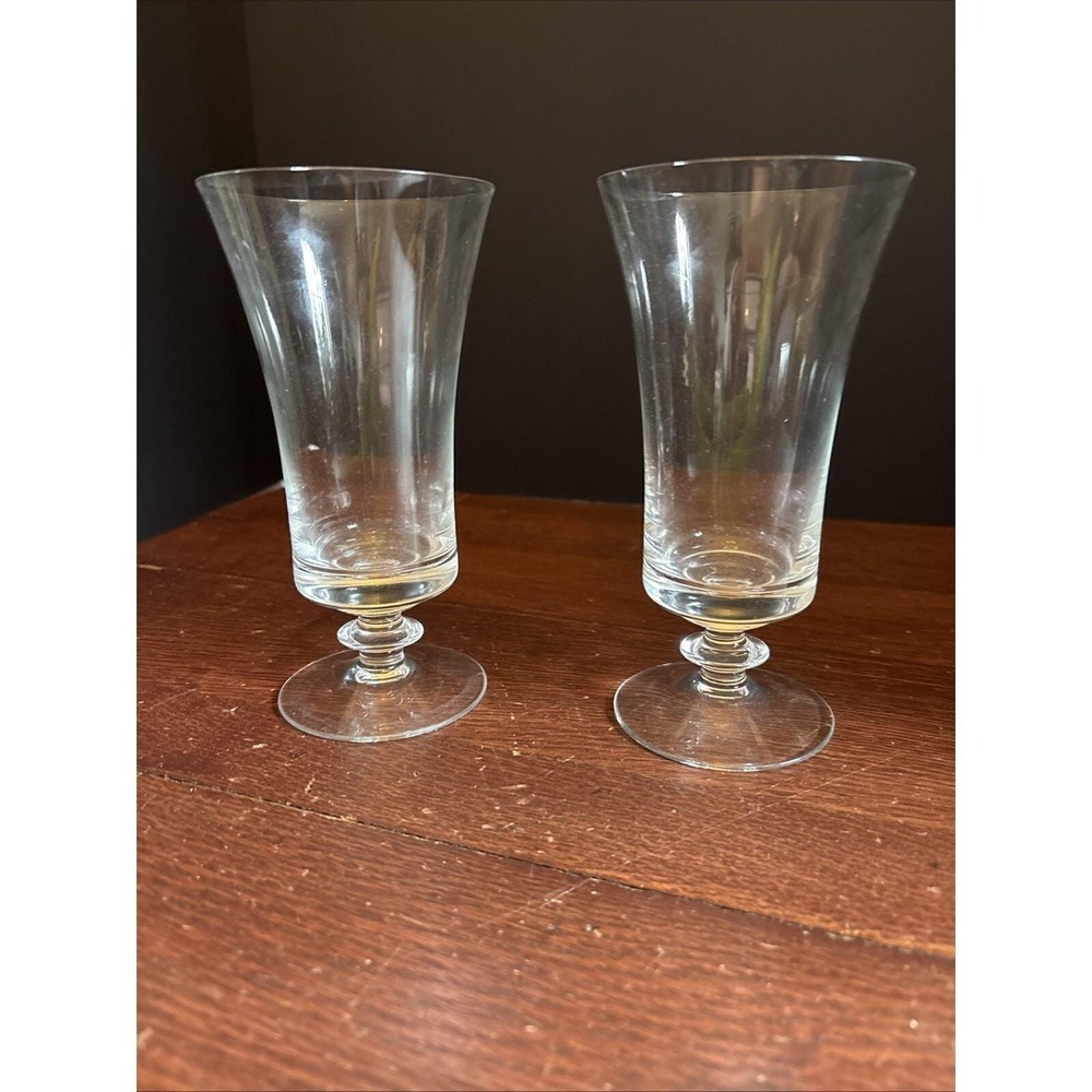 Gorham Glass Co. ELEGANCE CLEAR Crystal Footed Iced Tea Tumbler Set Of 2